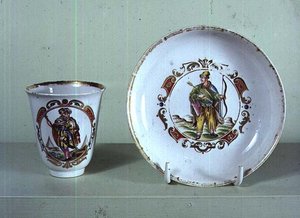 Taza y platillo, fábrica Vezzi, Venecia, c.1725